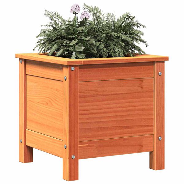 vidaXL Cache-pot de jardin Brun cire 40 x 40 x 39 cm Pin massif