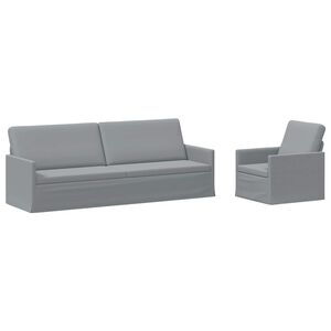 vidaXL Ensemble de Canap&eacute;s 2 pcs Gris clair Tissu