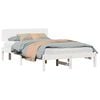 vidaXL Cadre de lit avec t&ecirc;te de lit Blanc 140 x 190 cm Pin massif