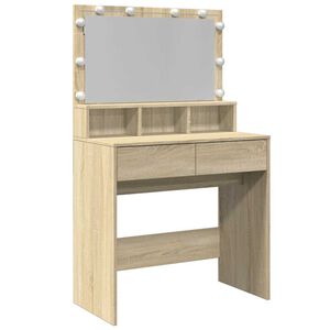 vidaXL Coiffeuse avec LED ch&ecirc;ne sonoma 80x41x134,5 cm