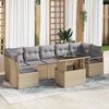vidaXL Ensemble de canap&eacute; de jardin 8 pcs Beige Poly rotin