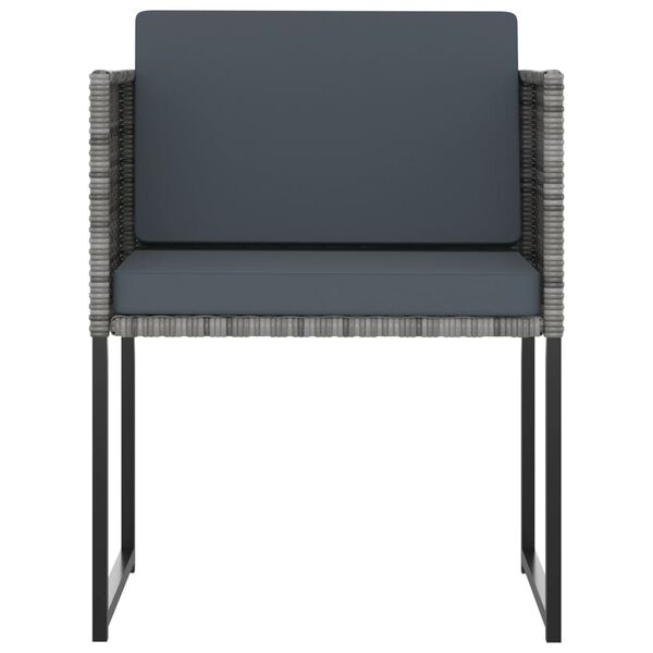 vidaXL Ensemble &agrave; manger de jardin coussins 13 pcs R&eacute;sine tress&eacute;e Gris