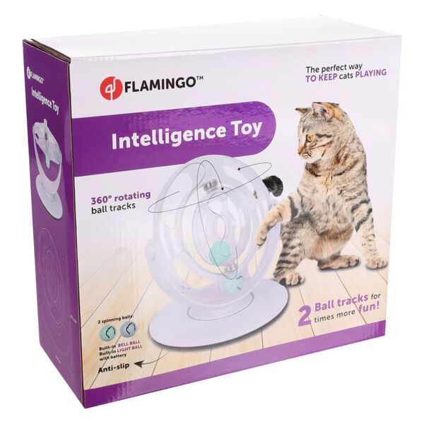 FLAMINGO Jouet &eacute;lectronique pour chat Dita Roue rotative Blanc