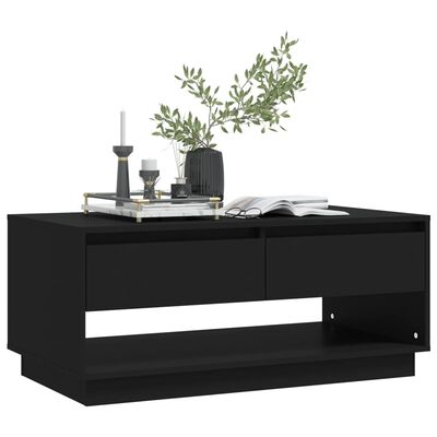 vidaXL Table basse Noir 102,5x55x44 cm Aggloméré