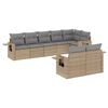 vidaXL Salon de jardin avec coussins 8 pcs beige r&eacute;sine tress&eacute;e