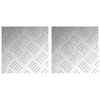 vidaXL Nez de marche 2 pc 20 x 20 cm Argent&eacute; Aluminium Carr&eacute;