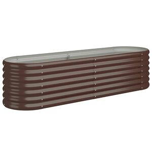 vidaXL Lit sur&eacute;lev&eacute; de jardin Acier galvanis&eacute; marron