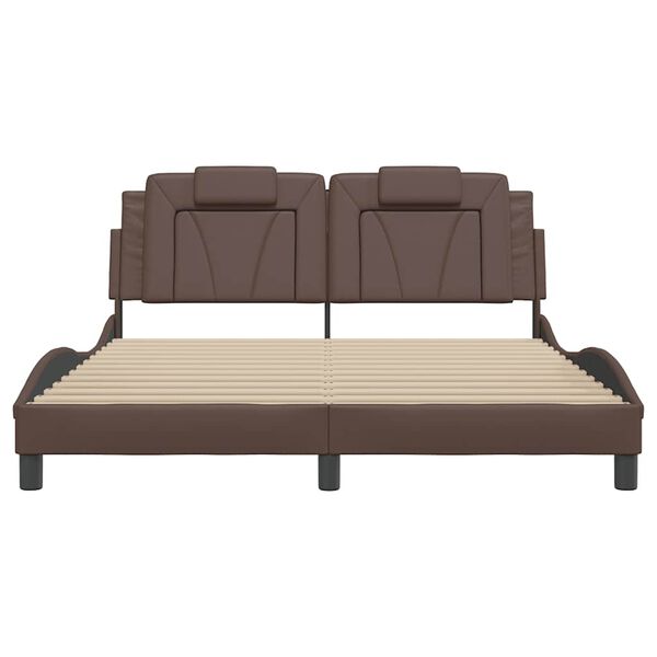 vidaXL Cadre de lit Viana sans matelas marron 160x200 cm similicuir