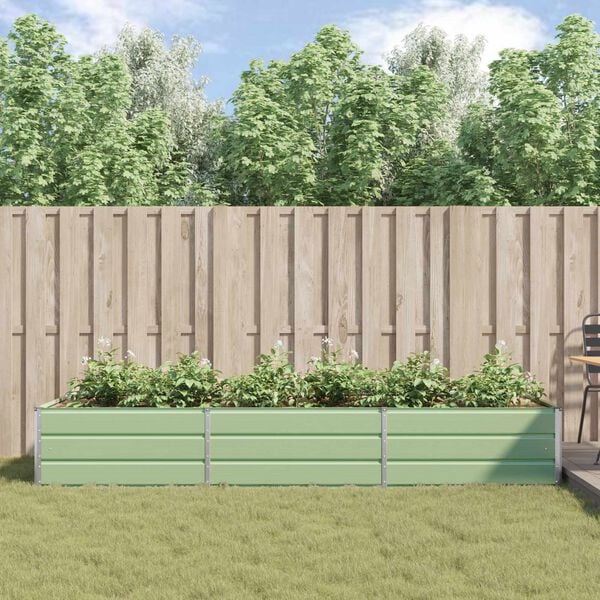 vidaXL Jardini&egrave;re Vert pastel 195 x 100 x 45 cm Acier galvanis&eacute;