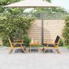 vidaXL Chaises de jardin avec table 3 pcs Noir Bois d'acacia massif