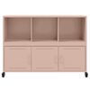 vidaXL Buffet rose 100,5x39x72 cm acier