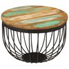 vidaXL Table basse &Oslash;50x35 cm bois de r&eacute;cup&eacute;ration massif et acier