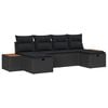 vidaXL Ensemble de canap&eacute; de jardin 6 pc Noir polyrotin