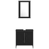 vidaXL Ensemble de mobilier de salle de bain avec &eacute;tag&egrave;re 3 pcs Noir