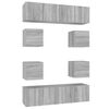 vidaXL Ensemble de meubles TV 8 pcs Sonoma gris Bois d'ing&eacute;nierie