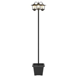 vidaXL Lampadaire 3 brins avec jardini&egrave;re Noir 32 x 32 x 188 cm