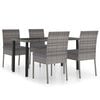 vidaXL Ensemble &agrave; manger de jardin 5 pcs R&eacute;sine tress&eacute;e Gris