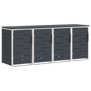 vidaXL Stockage de bac &agrave; d&eacute;chets for 4 Bins 240L Acier inoxydable