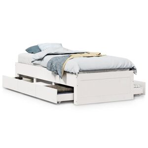 vidaXL Cadre de lit sans matelas avec tiroirs 75x190 cm bois de pin
