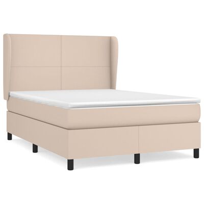 vidaXL Sommier à lattes de lit avec matelas Cappuccino 140x200 cm