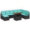 vidaXL Ensemble de canap&eacute; de jardin 9 pc Noir polyrotin