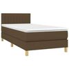 vidaXL Sommier &agrave; lattes de lit avec matelas Marron fonc&eacute; 90x200 cm