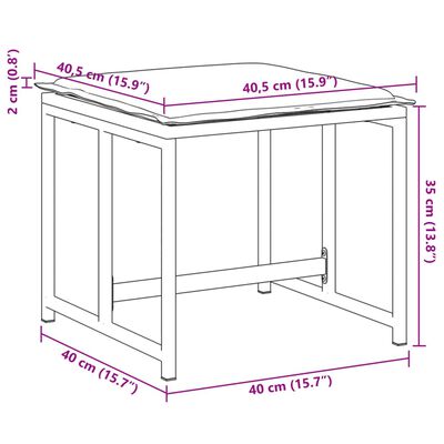 vidaXL Tabourets de jardin avec coussins lot de 4 noir acier/textilène