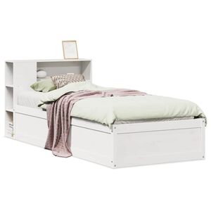 vidaXL Cadre de lit sans matelas blanc 75x190 cm bois de pin massif
