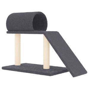 vidaXL Arbres &agrave; chat avec tunnel et &eacute;chelle gris fonc&eacute; 55,5 cm