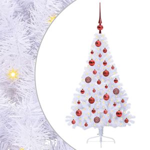 vidaXL Sapin de No&euml;l artificiel avec 150 LED Blanc 120 cm PVC et Acier