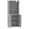 vidaXL Buffet haut Gris b&eacute;ton 69,5x34x180 cm Bois d'ing&eacute;nierie