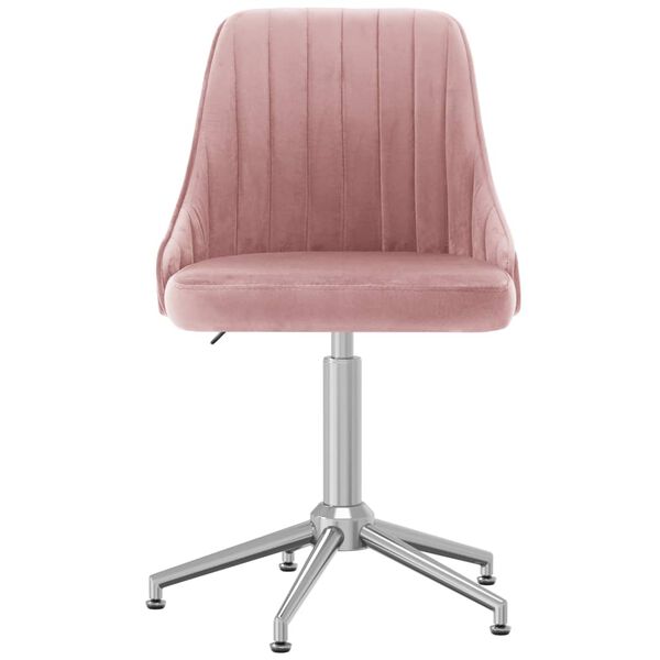 vidaXL Chaises pivotantes &agrave; manger lot de 4 rose velours