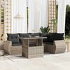vidaXL Salon de jardin 6 pcs avec coussins gris clair r&eacute;sine tress&eacute;e