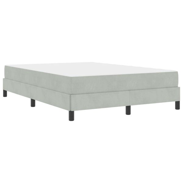 vidaXL Lit &agrave; ressorts avec matelas Gris clair 140 x 200 cm tissu