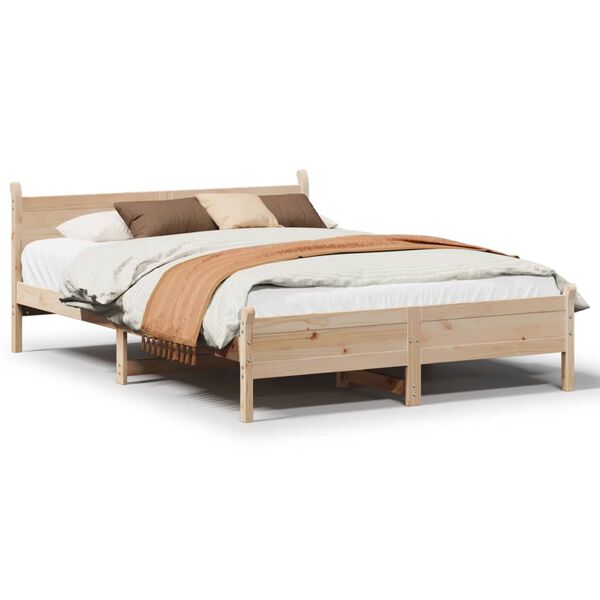 vidaXL Cadre de lit sans matelas 135x190 cm bois de pin massif
