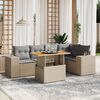 vidaXL Salon de jardin avec coussins 6 pcs beige r&eacute;sine tress&eacute;e