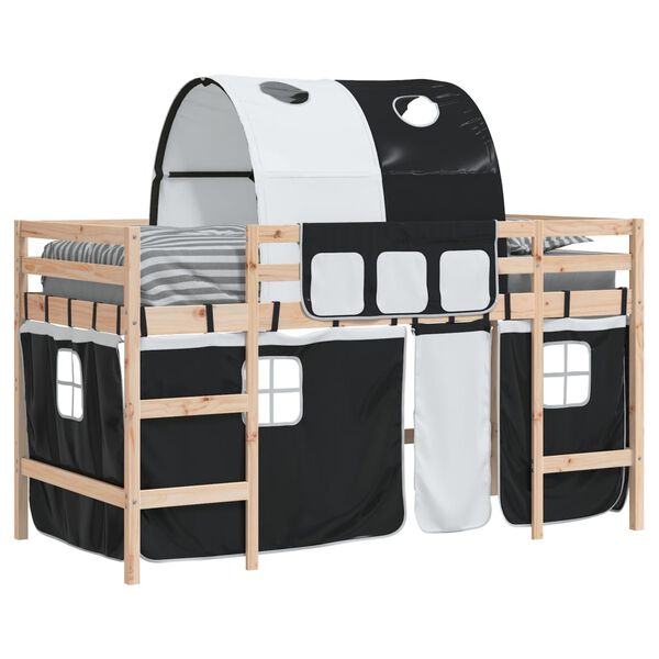 vidaXL Lit mezzanine enfants avec tunnel sans matelas 90x200 cm