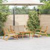 vidaXL Chaises de jardin avec table 4 pcs Beige 90 x 45 x 40 cm