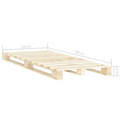 vidaXL Cadre de lit de palette sans matelas bois pin massif 120x200 cm