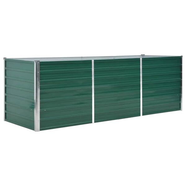 vidaXL Lit surélevé de jardin Acier galvanisé 240x80x77 cm Vert