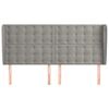 vidaXL T&ecirc;te de lit avec oreilles Gris clair 203x23x118/128 cm Velours