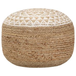 vidaXL Pouf fait &agrave; la main Blanc 45x30 cm Jute