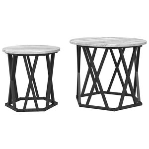 vidaXL Table d'appoint 2 pc Gris Sonoma 50 x 50 x 40 cm