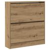 vidaXL Cabinet &agrave; chaussures avec &eacute;tag&egrave;re Ch&ecirc;ne fum&eacute; 80 x 21 x 87,5 cm