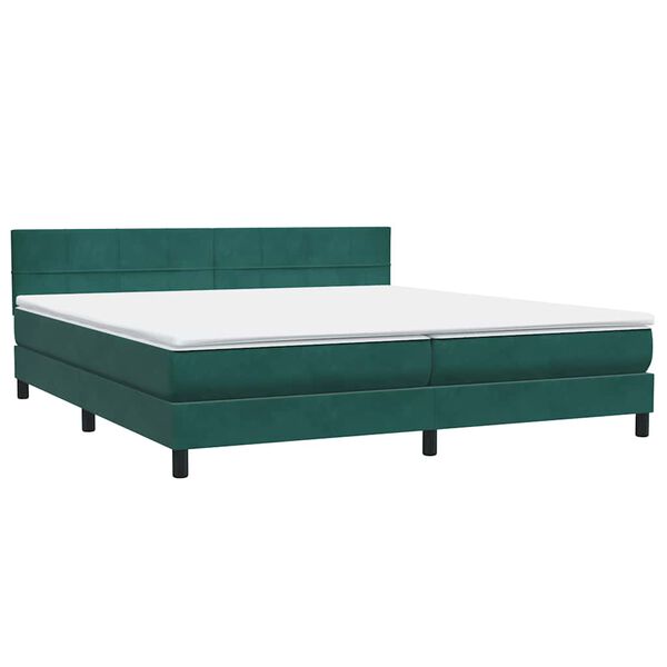 vidaXL Sommier &agrave; lattes de lit et matelas vert fonc&eacute; 200x210cm velours