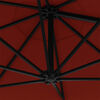 vidaXL Parasol mural avec m&acirc;t en m&eacute;tal 300 cm Terre cuite