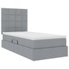 vidaXL Lit avec rangement et matelas Gris clair 90 x 200 cm Polyester