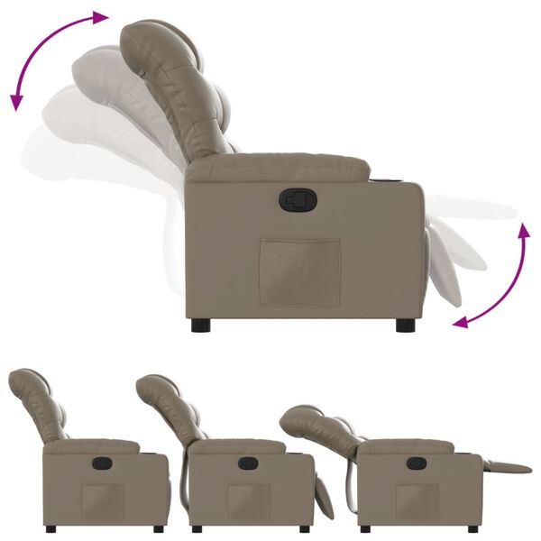 vidaXL Fauteuil inclinable Cappuccino Similicuir