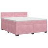 vidaXL Lit boxspring avec matelas Rose 160 x 200 cm Velours