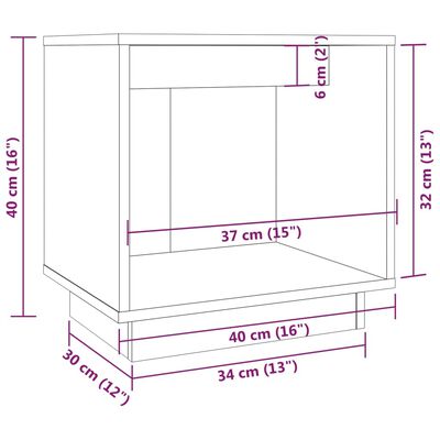 vidaXL Tables de chevet 2 pcs Gris 40x30x40 cm Bois de pin solide